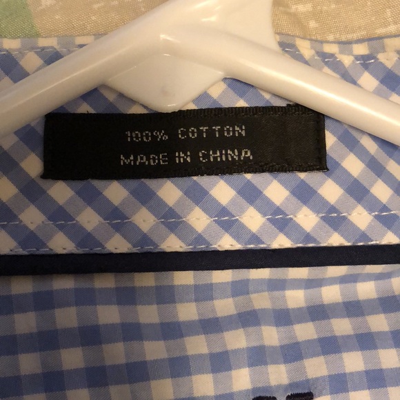 Men’s blue gingham XMI 16 1/2 31-32 shirt - Picture 4 of 6